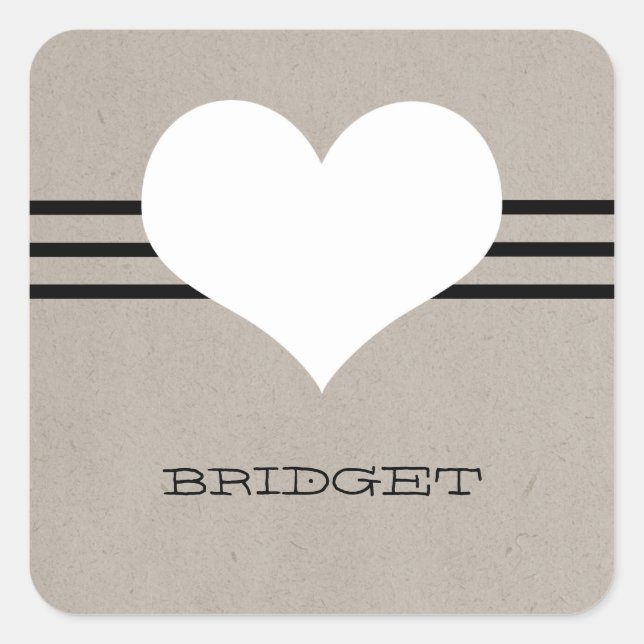 Stickers Coeur moderne beige (Devant)