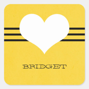 Stickers Coeur moderne Jaune
