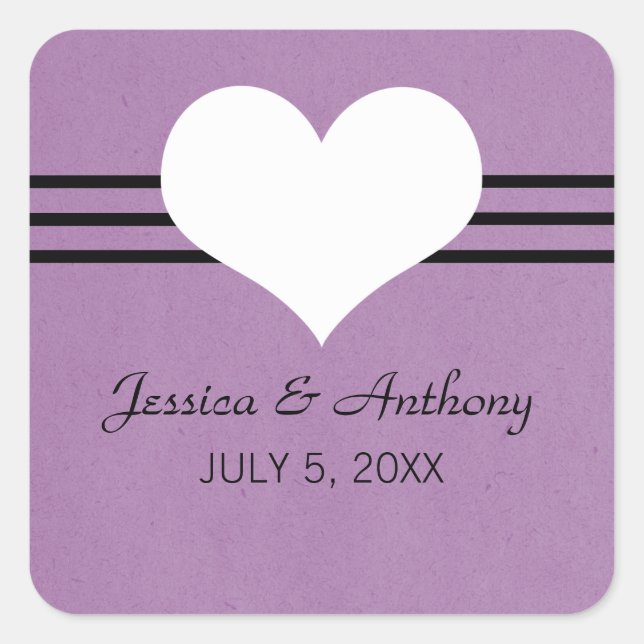 Stickers Coeur Moderne, Violet (Devant)