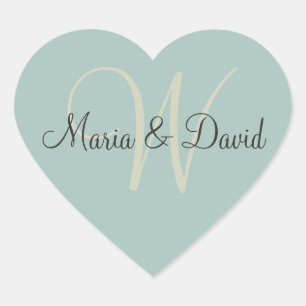 Stickers Coeur Monogram W   Enveloppes