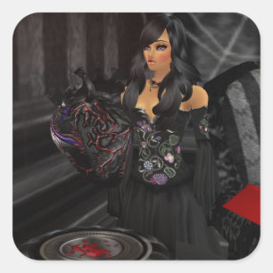 Stickers Coeur Noir gothique