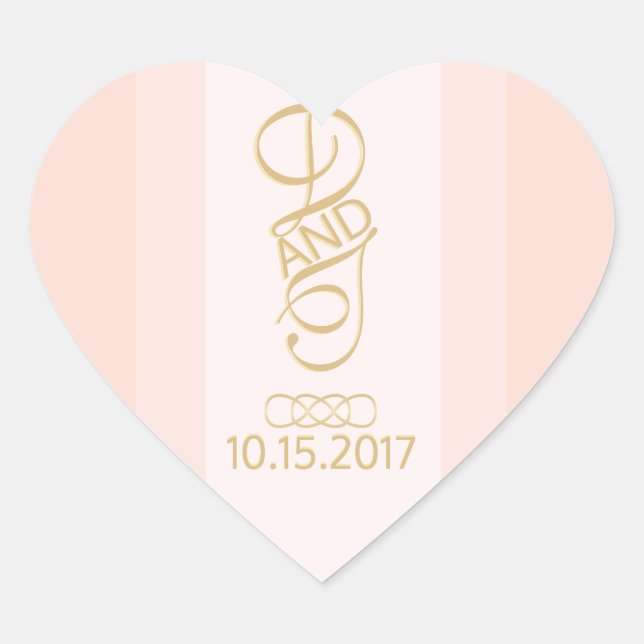 Stickers Coeur Or Blush (Devant)