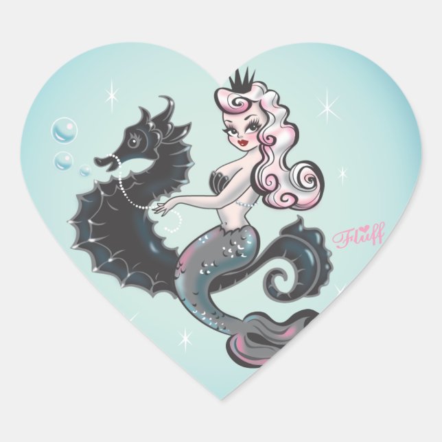 Stickers Coeur Pearla Mermaid (Devant)