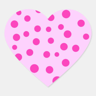 Stickers Coeur Pois rose