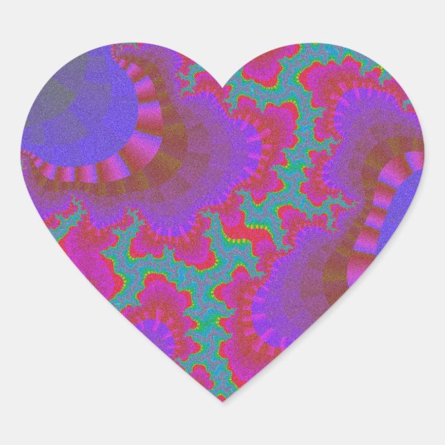 Stickers Coeur pour engrenage Turquoise rose arc-e (Devant)