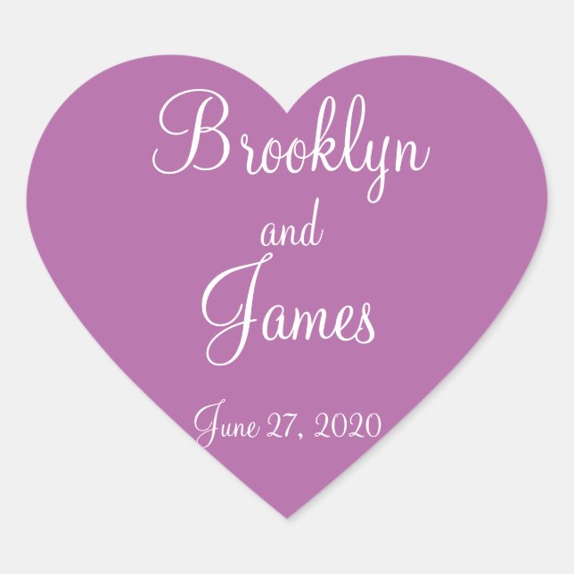 Stickers Coeur Radiant Orchid Mariage (Devant)