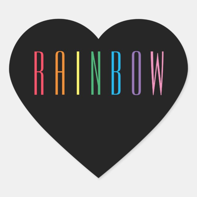 Stickers coeur RAINBOW / Black (Devant)