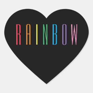 Stickers coeur RAINBOW / Black