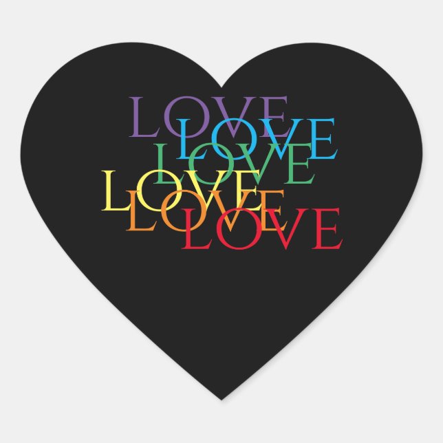 Stickers Coeur RAINBOW LOVE II (Devant)