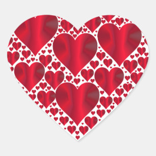Stickers Coeur Red Faux Foil