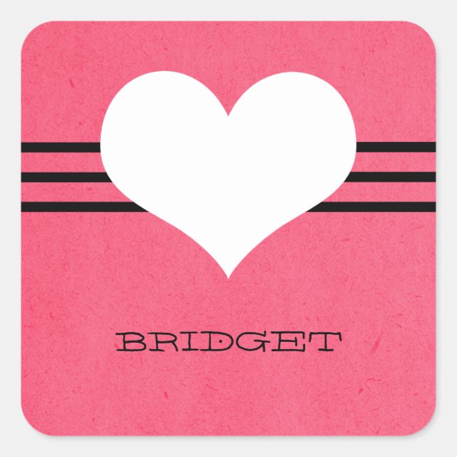 Stickers Coeur rose moderne (Devant)