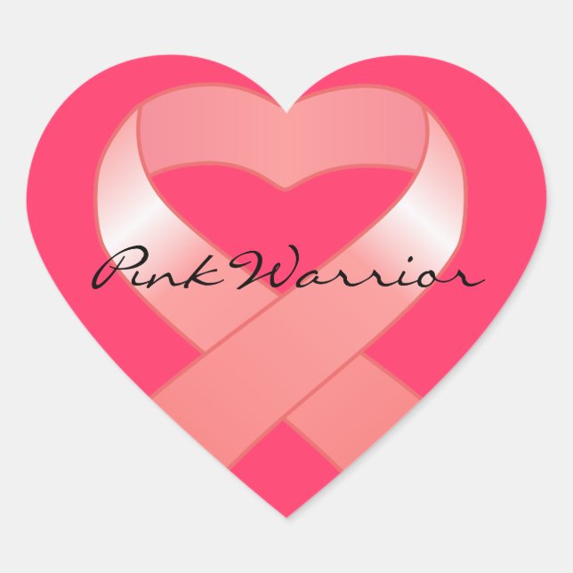 Stickers Coeur rose Ruban (Devant)
