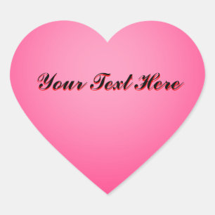 Stickers Coeur rose texte personnalisé