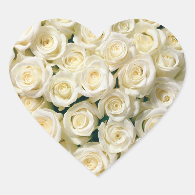 Stickers Coeur-Roses Blanches (Devant)