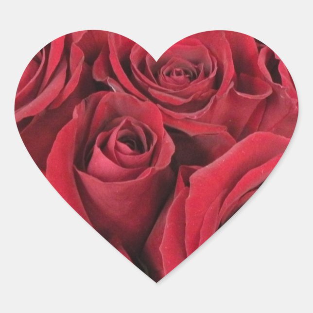 Stickers Coeur Roses Rouges (Devant)