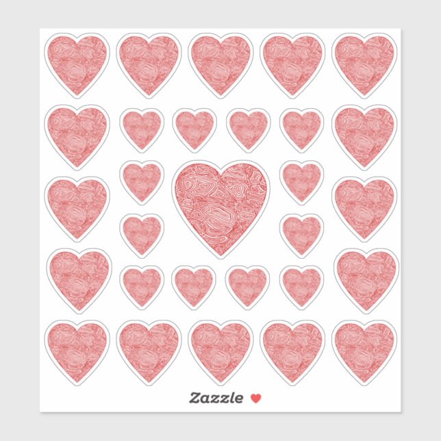 Stickers Coeur Rouge (Feuille)