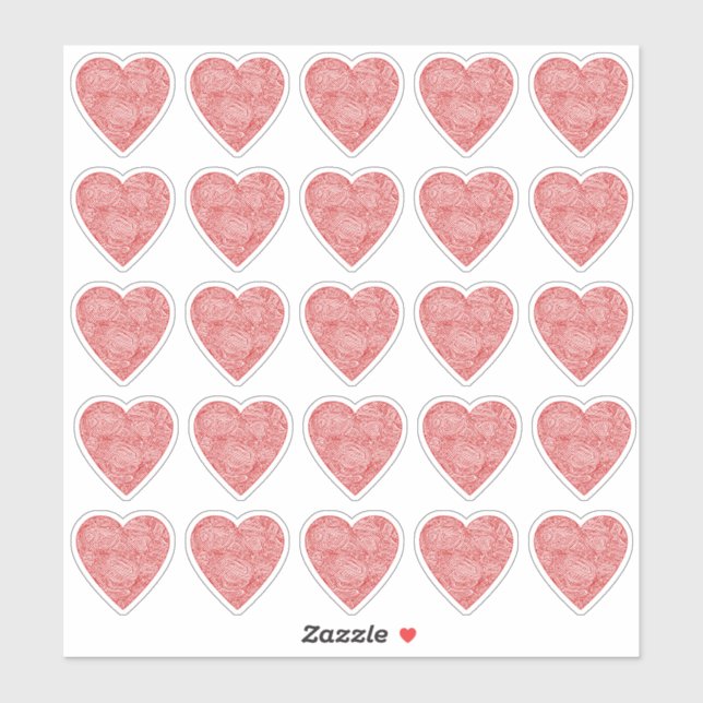 Stickers Coeur Rouge (Feuille)