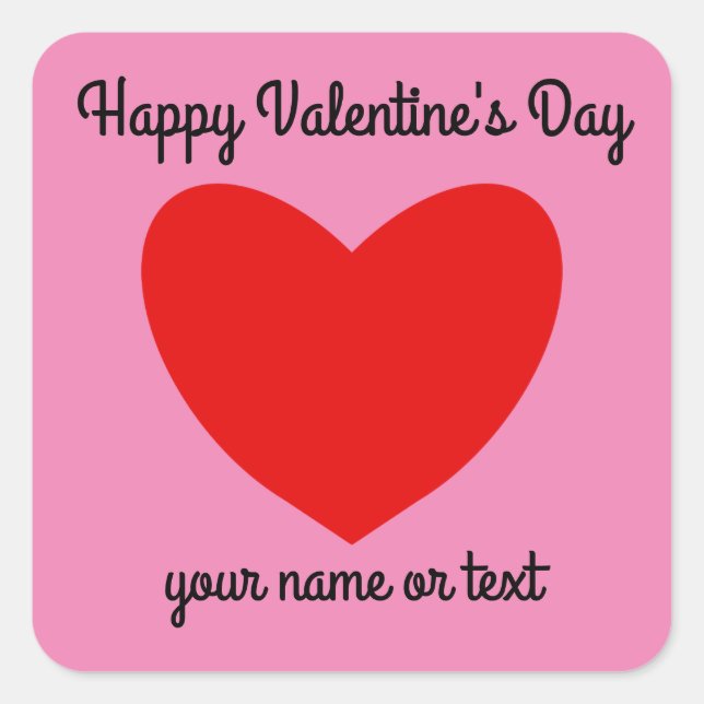 Stickers Coeur rouge Heureuse Sainte-Valentin #1 (Devant)