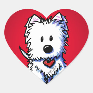 Stickers Coeur Rouge KiniArt Westie