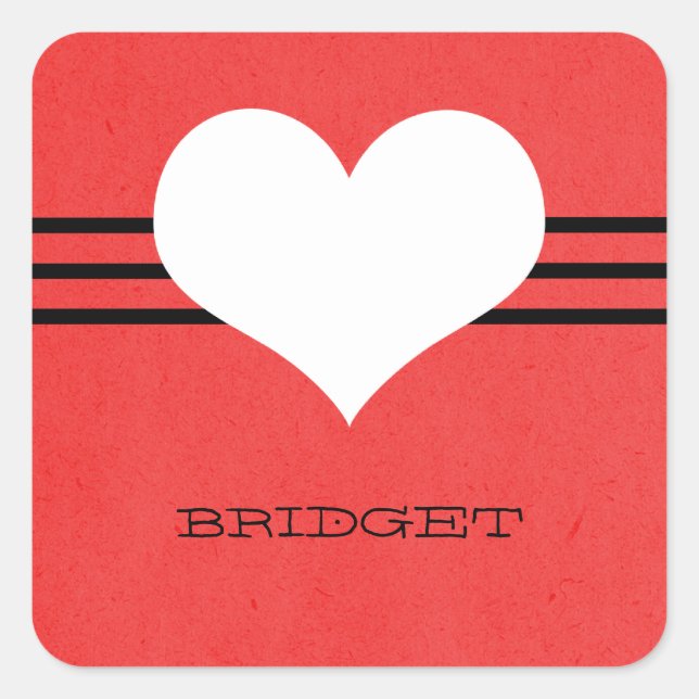 Stickers Coeur Rouge Moderne (Devant)