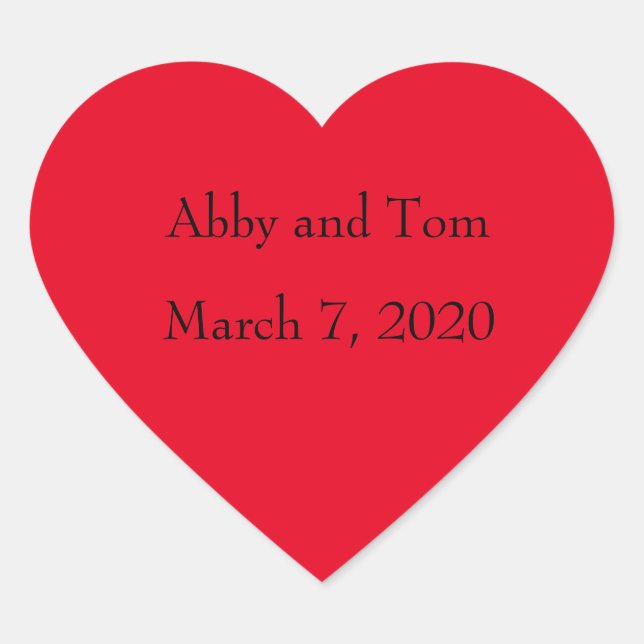 Stickers Coeur Rouge personnalisé (Devant)