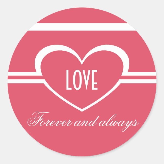 Stickers Coeur simple, Rose foncé (Devant)