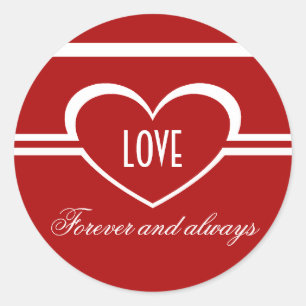 Stickers Coeur Simple, Rouge Profond
