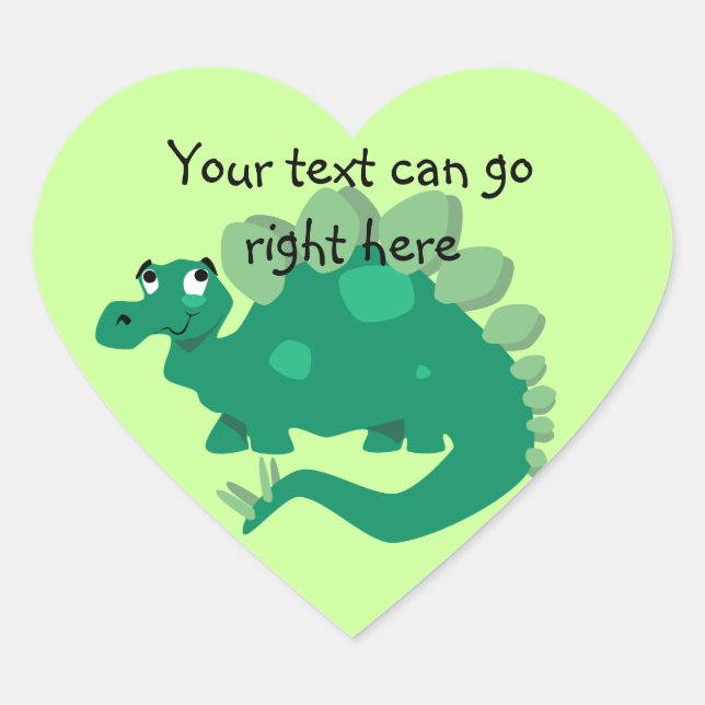 Stickers Coeur Stegosaurus Vert (Devant)