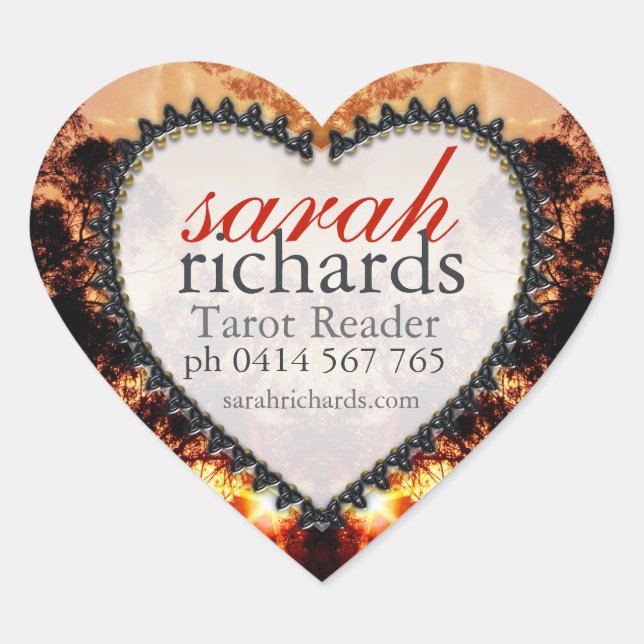 Stickers Coeur Sunset de Forêt Tribal (Devant)