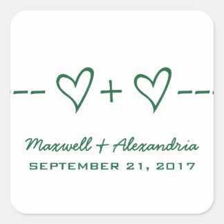 Stickers Coeur Vert Équation Mariage