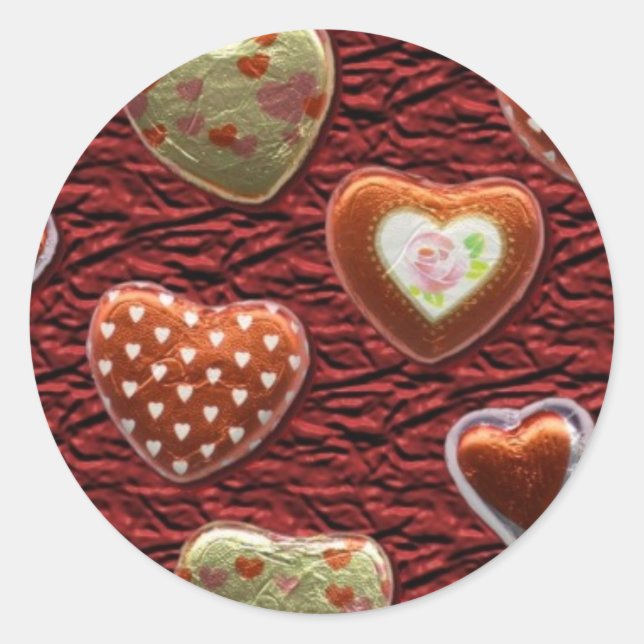 Stickers Coeurs Chocolat Valentine (Devant)