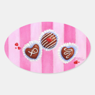 Stickers Coeurs Chocolat Valentine