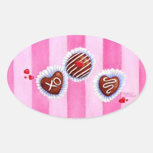 Stickers Coeurs Chocolat Valentine (Devant)
