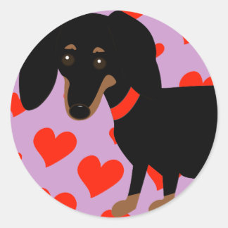 Stickers Coeurs Dachshund