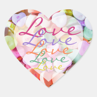 Stickers - Coeurs de bonbons Amour arc-en-ciel