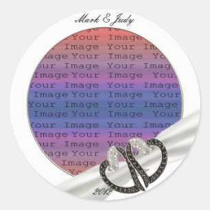 Stickers Coeurs Diamants Noir & Blanc