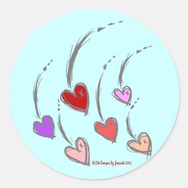 Stickers Coeurs en chute (Devant)