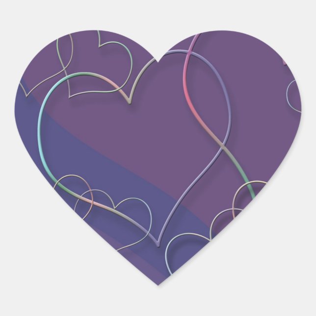 Stickers Coeurs pourpres Motif Coeur (Devant)
