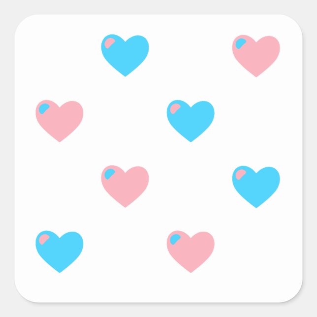 Stickers Coeurs Trans Pride (Devant)