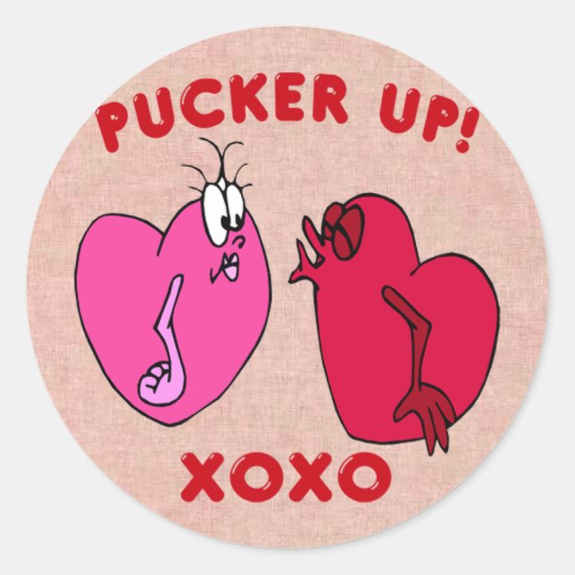 Stickers Coeurs Valentin Pucker Up (Devant)