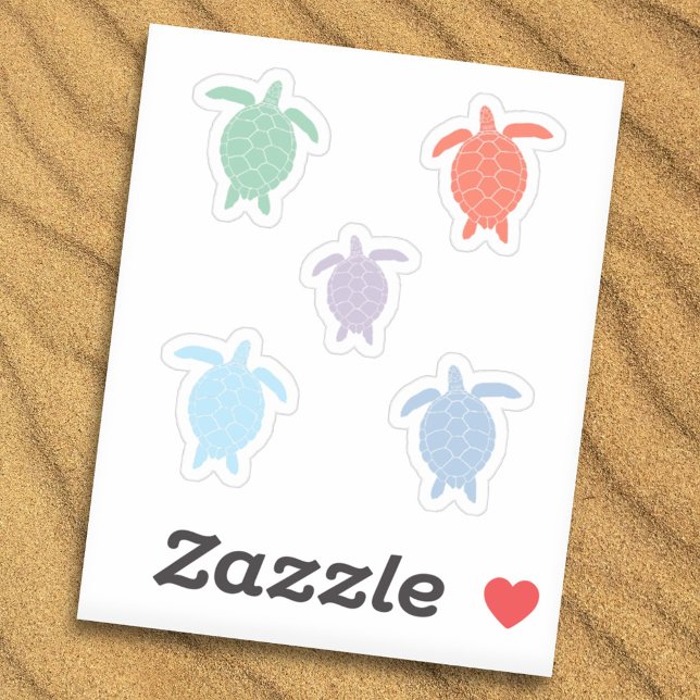 Stickers Coloré Tortue de mer (Colorful Sea Turtle Stickers Set)