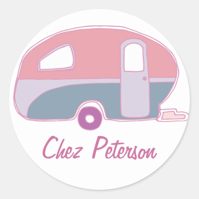 Stickers Conception Caravane Vintage Retro Personn (Devant)