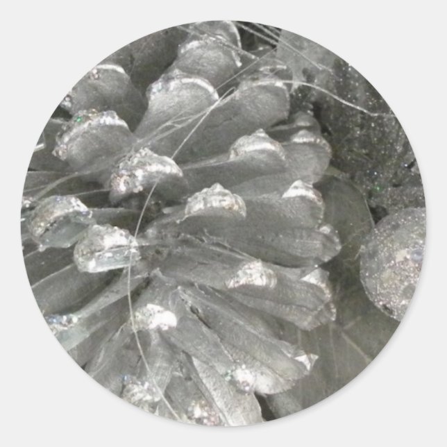 Stickers cône de pin argenté (Devant)