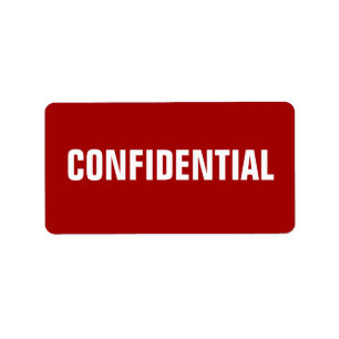 Stickers confidentiels en rouge gras