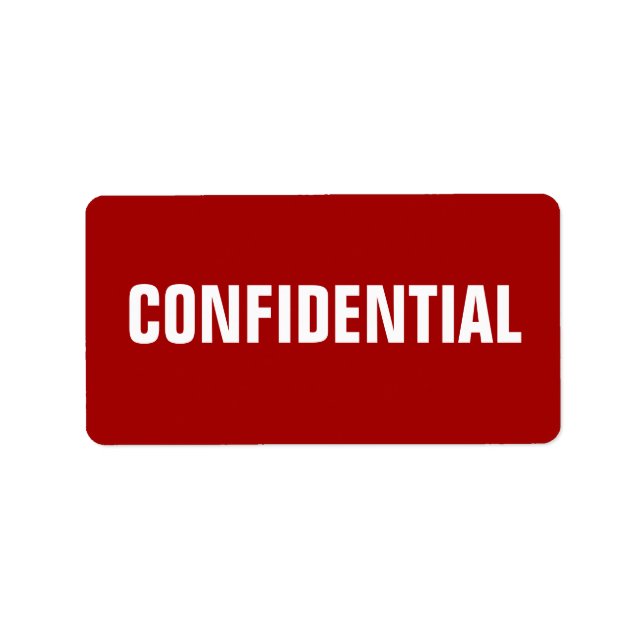 Stickers confidentiels en rouge gras (Devant)