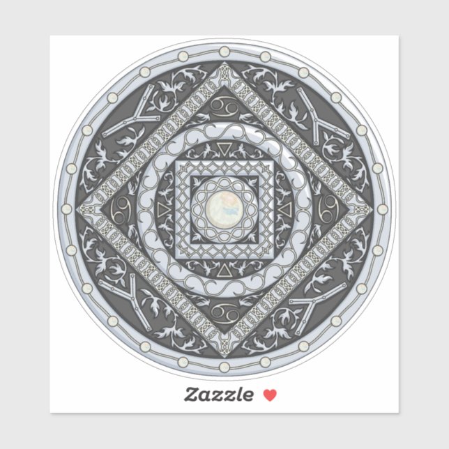 Stickers Contour Mandala Cancer (Feuille)