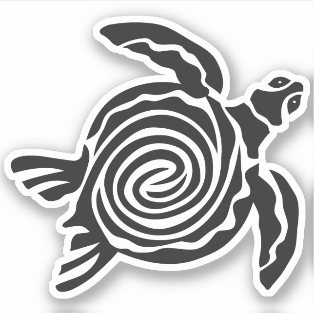 Stickers Contour Spiral Tortue (Devant)