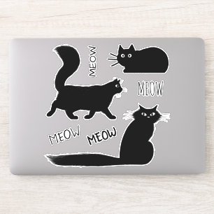 Stickers cool Black Kitty Cats Meow Meow Vinyl