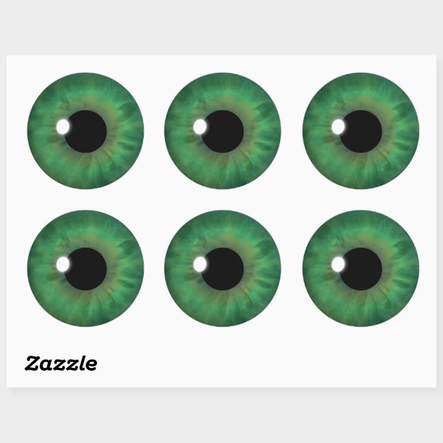 Stickers Cool Eyeball Green Eye Iris (Feuille)