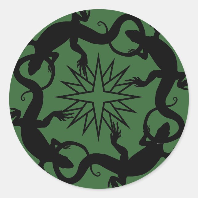 Stickers Cool Retro Reptile Art Stickers (Devant)